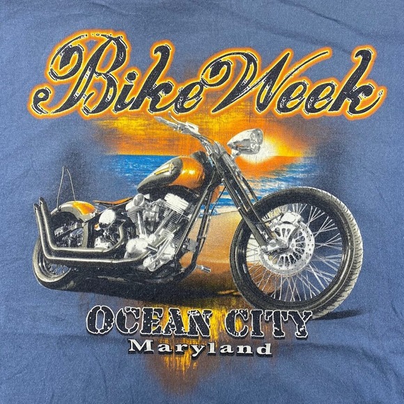 Bike Week Ocean City Maryland Graphic Tee Thrifted Vintage Style Size 2XL - Picture 9 of 11
